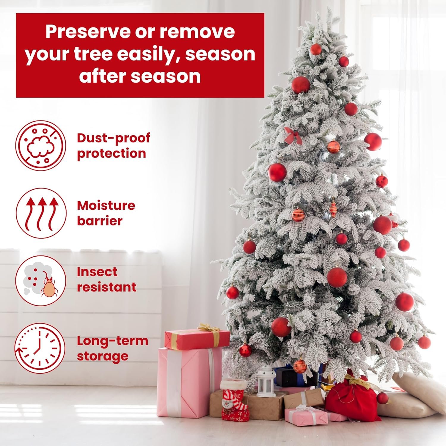 VicMore Polyethylene Christmas Tree Storage Bag - 9ft x 6ft Waterproof Bag for Hassle-Free Tree Removal - Tear-Resistant, Odorless, Dustproof Tree Bag - Multi Use Large Storage Bag for Moving - Green - Image 3