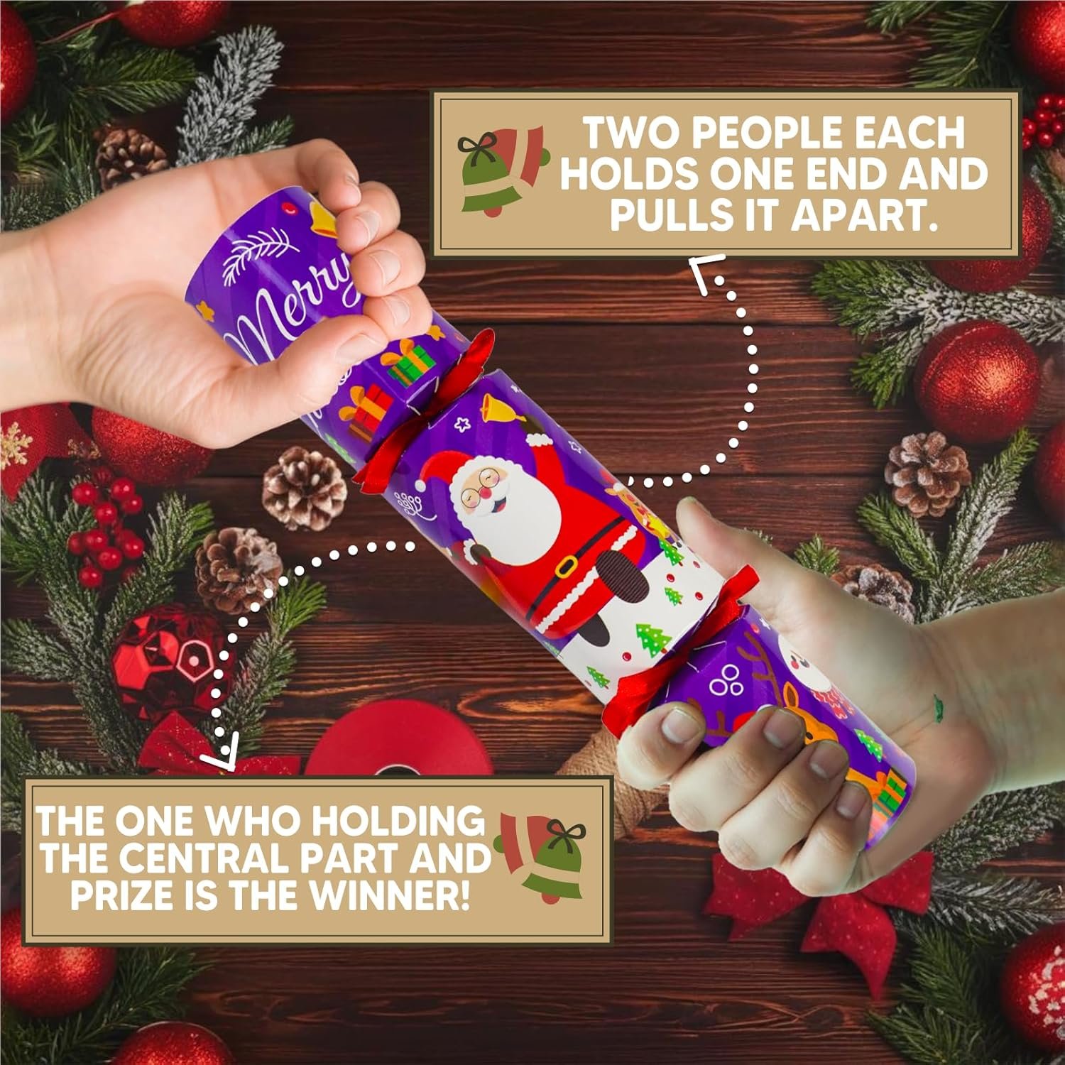 Christmas Party Favors 6 Pack Christmas Crackers with Random Little Gifts Inside Non-Snap Christmas Design Party Table Favors with Holiday Party Favor Supplies - Image 4