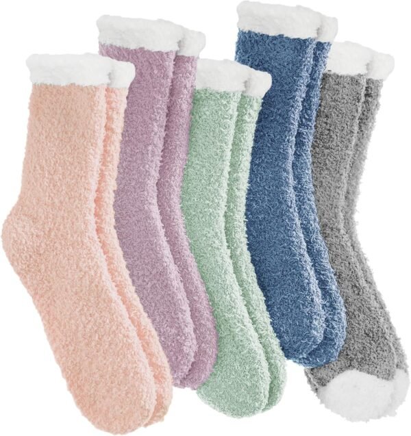 VoJoPi Womens Fuzzy Socks Soft Cozy Fluffy Socks Warm Winter Slipper Plush Socks Home Sleep Socks Christmas Gifts - Image 2