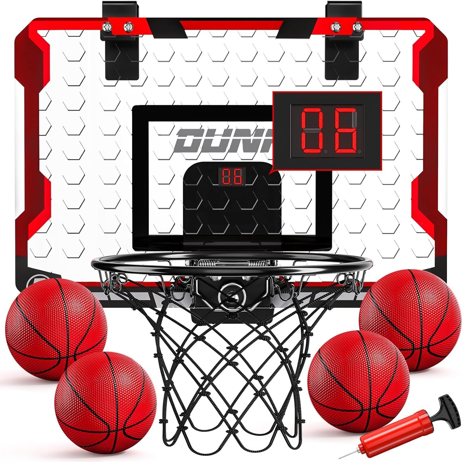 TEMI Indoor Basketball Hoop for Kids, Door Room Basketball Hoop,Mini Basketball Hoop with 4 Balls, Basketball Toys for 3 4 5 6 7 8 9 10 11 12 Year Old Boys - Image 2