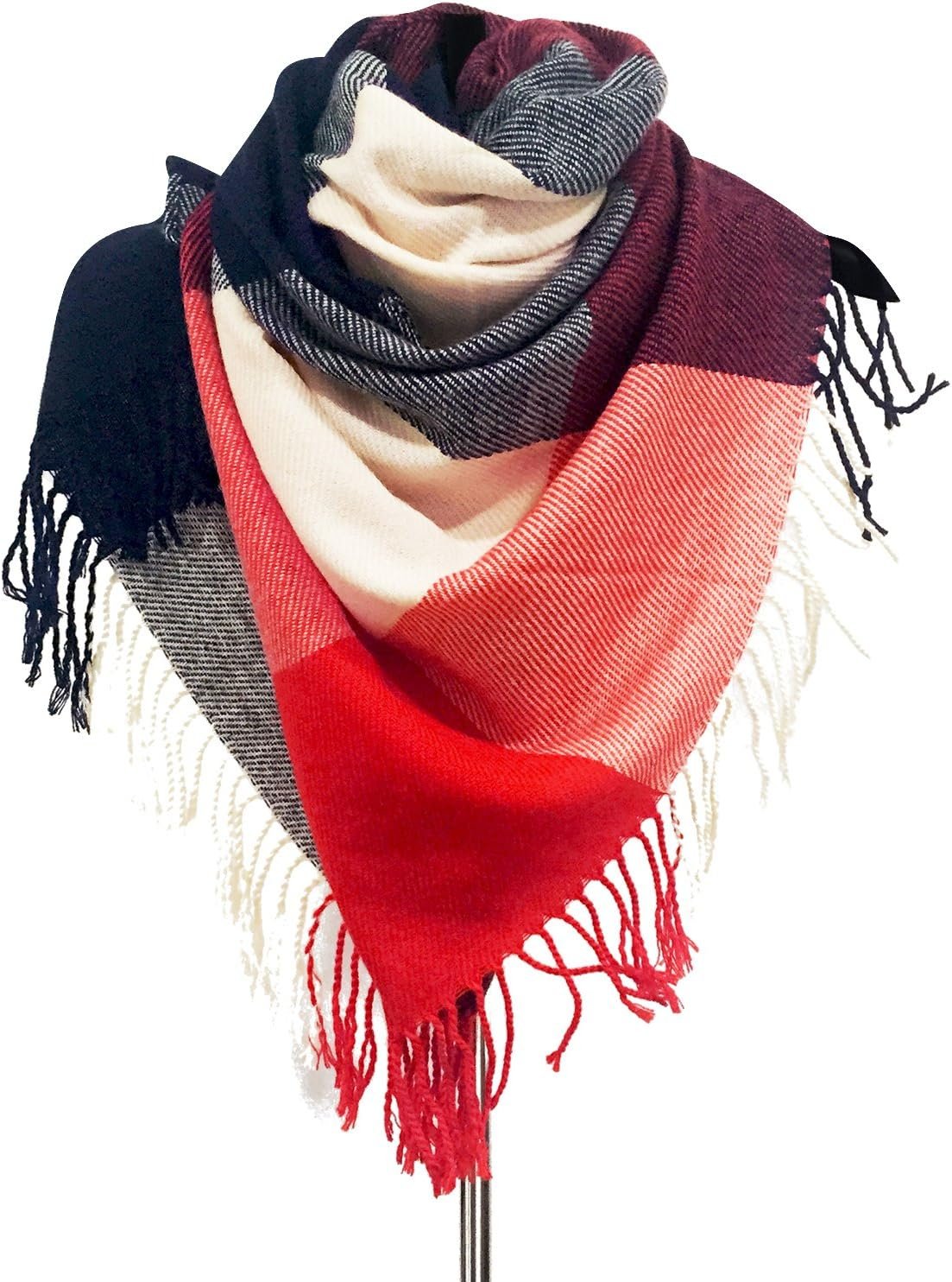 Loritta Womens Scarf Fashion Long Plaid Shawls Wraps Big Grid Winter Warm Lattice Large Scarves Gifts - Image 7