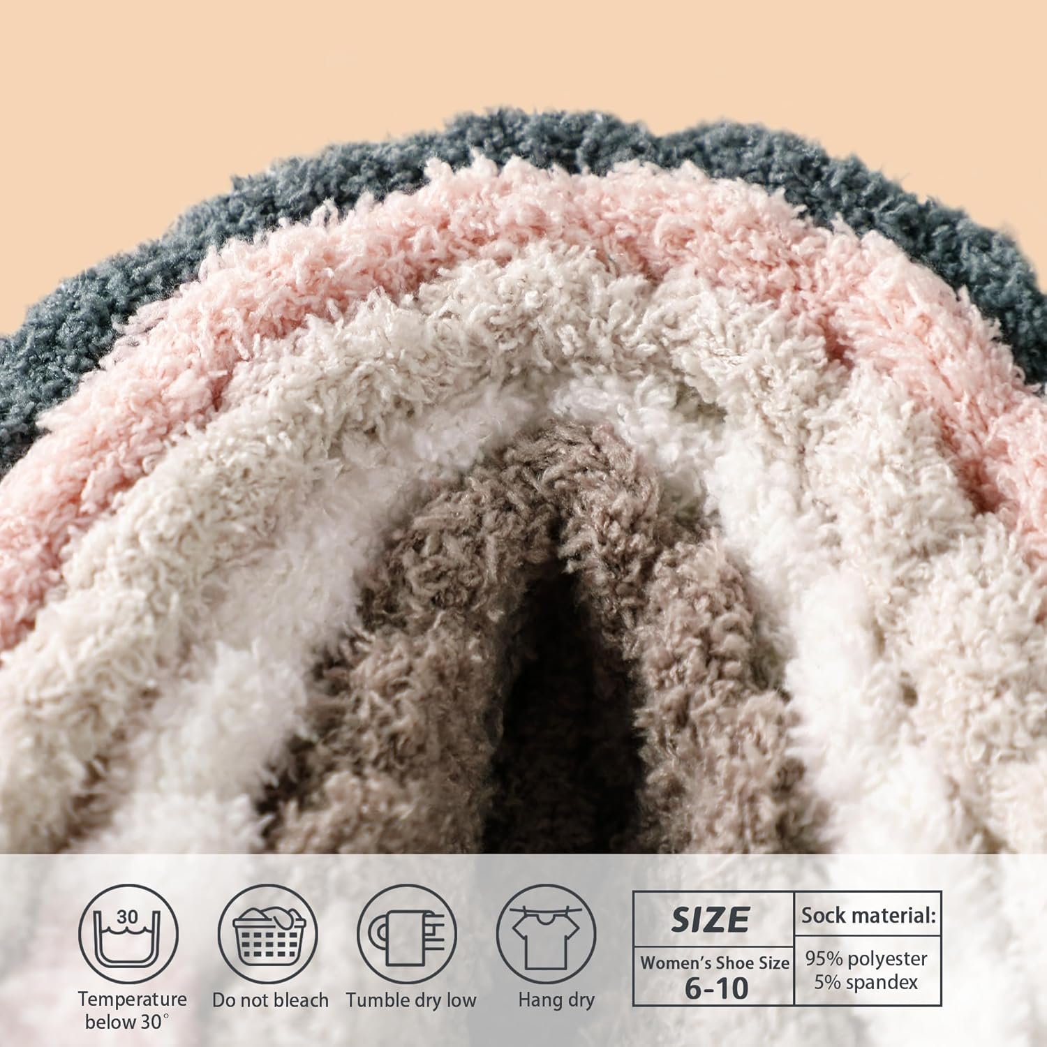 Fuzzy Socks for Women - 5 Pairs Fuzzy Socks Fluffy Socks Cozy Winter Socks for Women Soft Socks Warm Socks Slipper Socks - Image 5