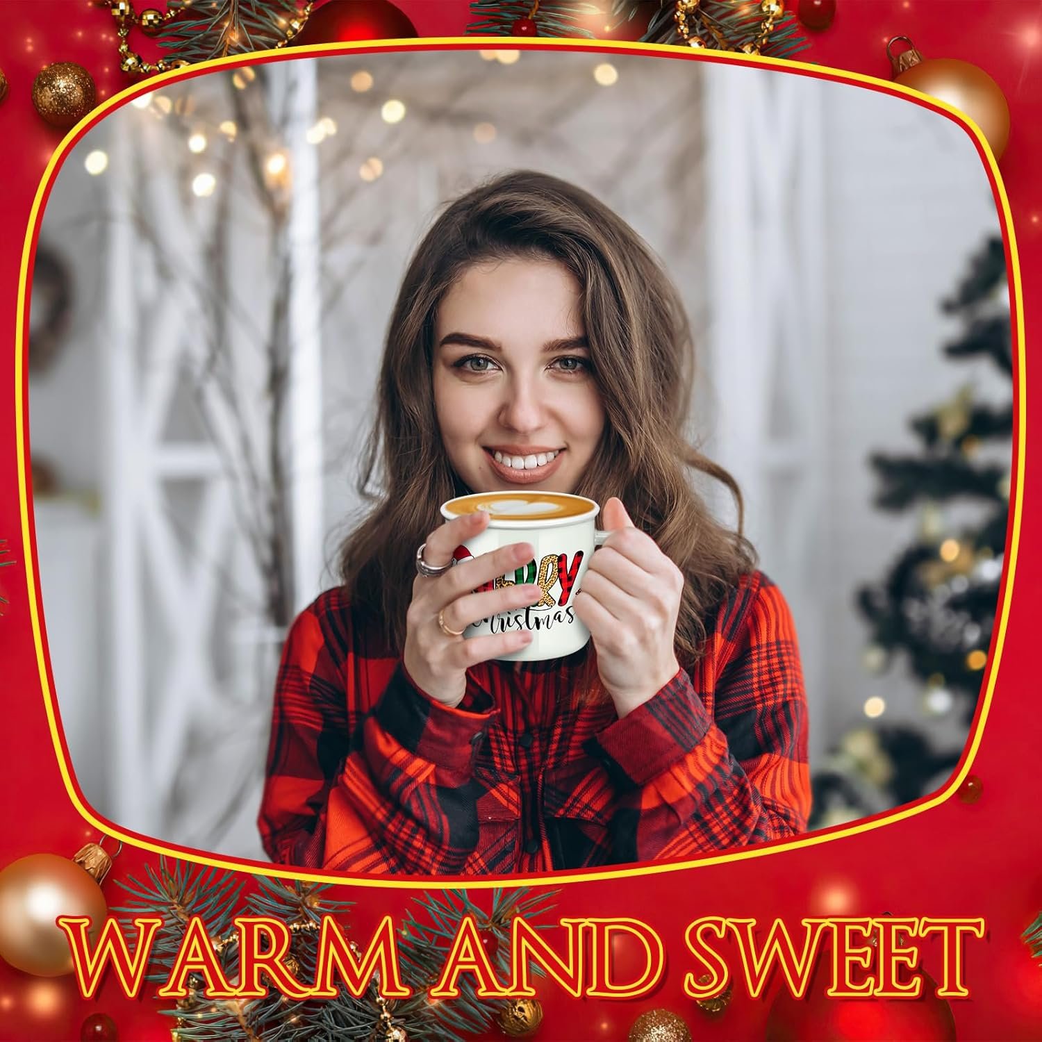 Baderke 12 Pcs Ceramic Christmas Plaid Mug with Ribbon 11 oz Christmas Coffee Mugs Santa Winter Hot Cocoa Design Coffee Mug Holiday Mugs for Christmas Centerpieces Decorations Housewarming Gift - Image 7