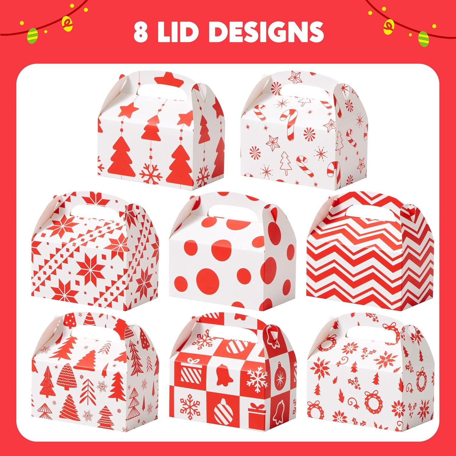 JOYIN 24 PCS Christmas Cookie Boxes, 3D Christmas Foil Treat Boxes for Holiday Xmas Goody Gift, Goodie Paper Boxes, School Classroom Party Favor Supplies, Candy Treat - Image 3