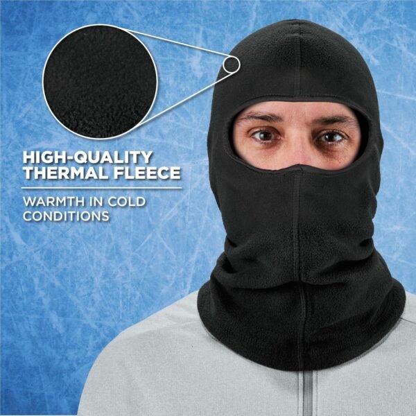Balaclava, Winter Face Mask, Thermal Black Fleece, Ergodyne N-Ferno 6821 - Image 3