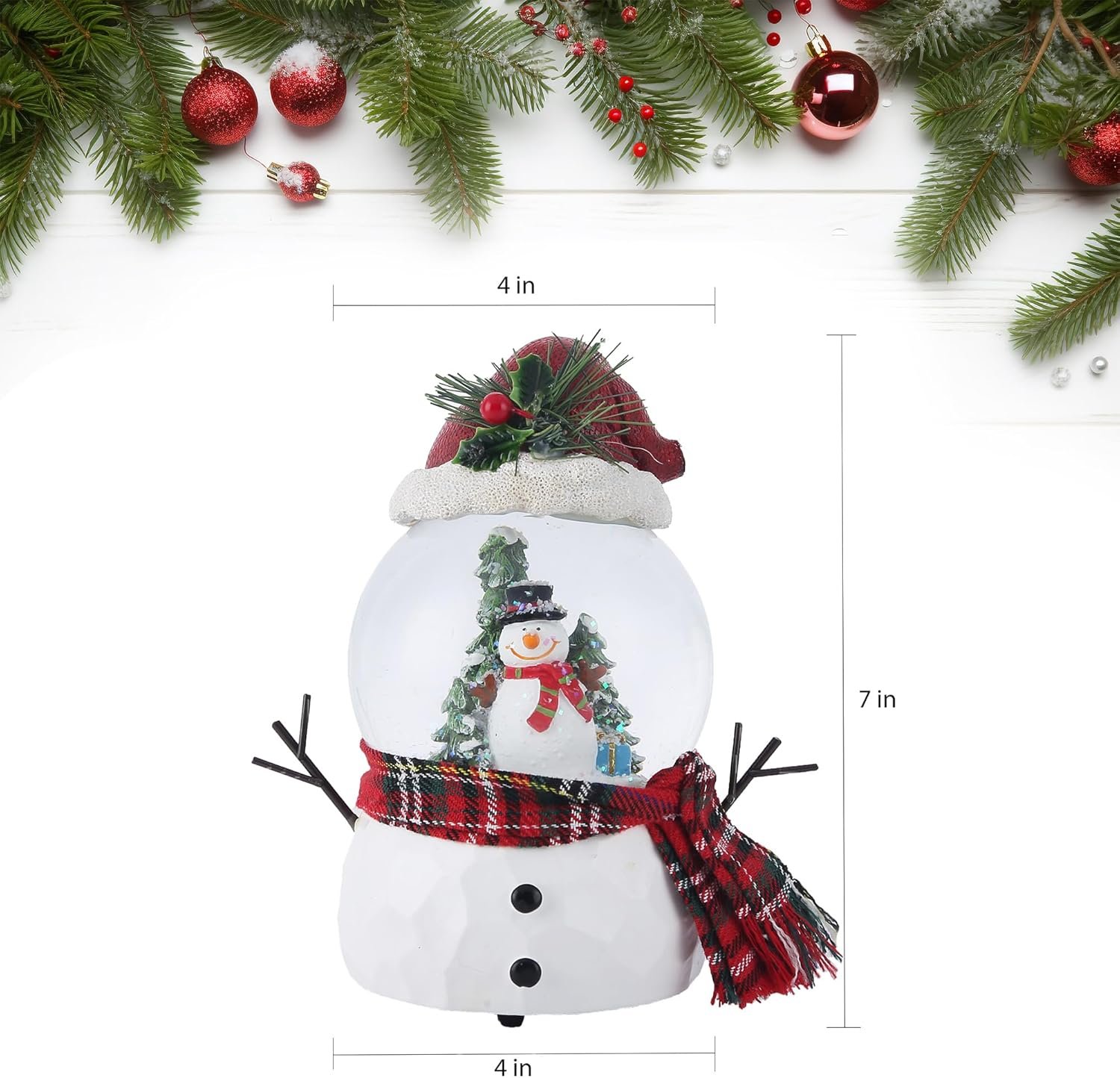 100mm Christmas Snow Globe, Glitter Music Water Snowball, Snowman, Santa Claus, Music Box, Christmas Decoration, Xmas Decor for Holiday (Cute Snowman) - Image 9