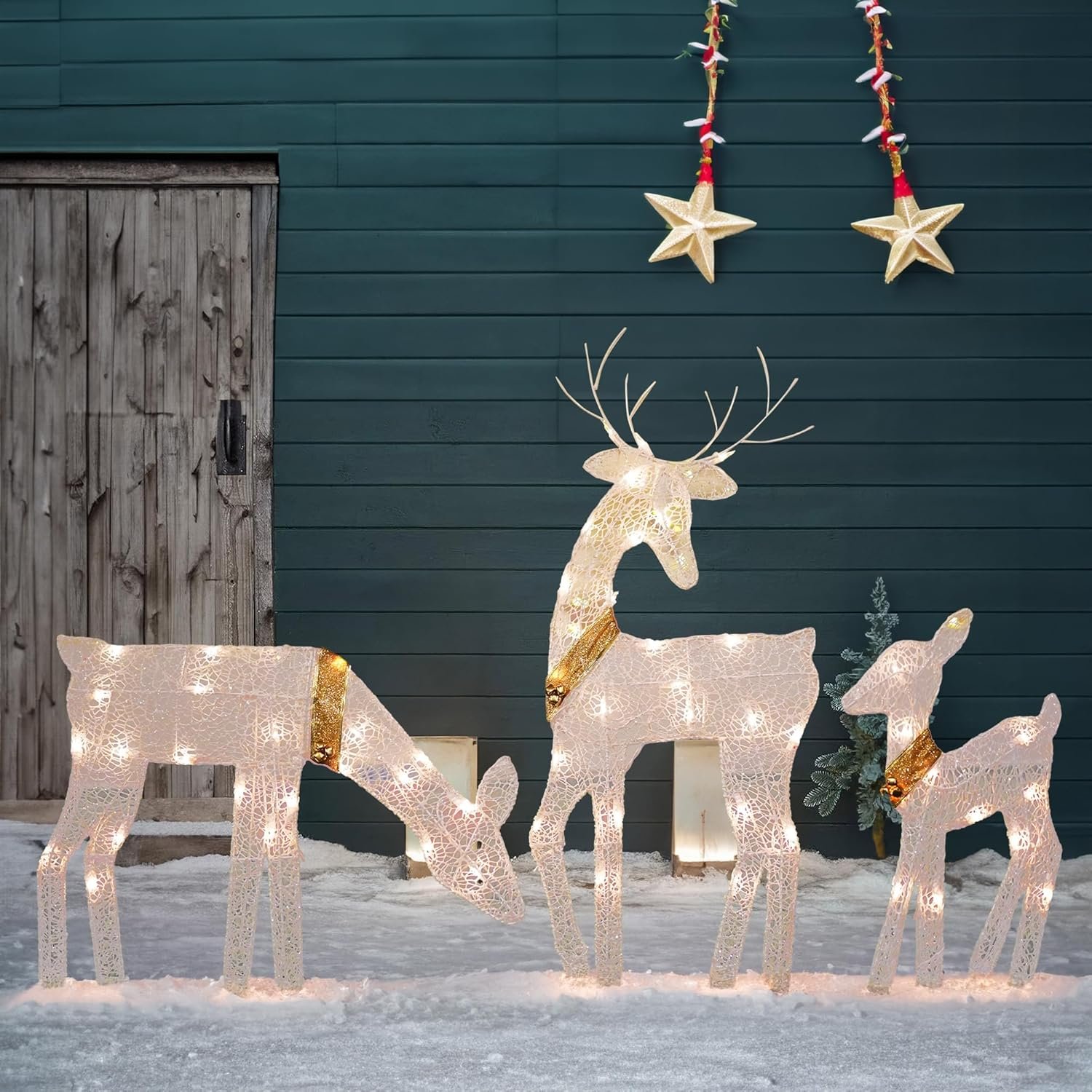 Dazzle Bright Christmas Outdoor Decoration, 3-Piece Lighted 2D Reindeer Family with 60 L, Pre-Lit Light Up Deer Set, Waterproof Outdoor Christmas Deer Decorations for Yard Patio Lawn Garden Party - Image 7