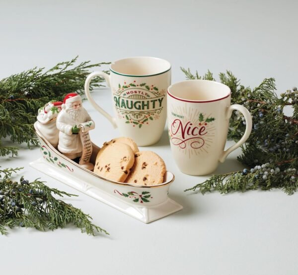 Lenox 894187 Holiday Santa's Sleigh Cracker Tray, 1-Piece, Ivory, Red & Green, 10" x 2.75", Christmas Hosting - Image 6