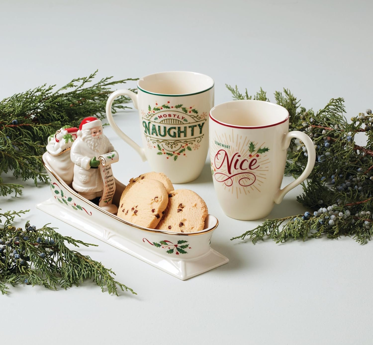 Lenox 894187 Holiday Santa's Sleigh Cracker Tray, 1-Piece, Ivory, Red & Green, 10" x 2.75", Christmas Hosting - Image 6