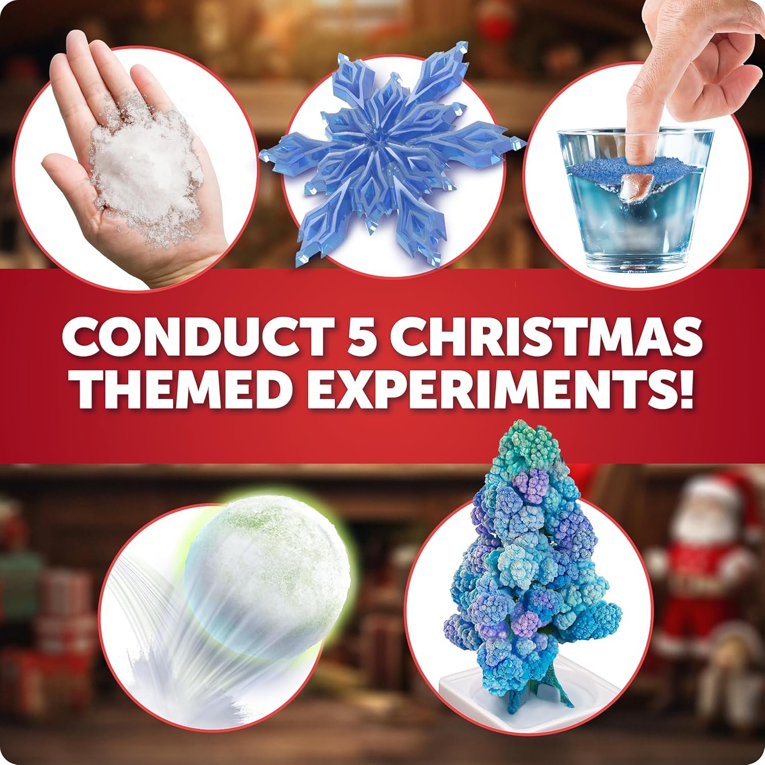 Santa's Christmas Science Workshop - Holiday STEM Kit for Kids with 5 Magical Experiments & 20 Bonus Activities, Educational Science Kit, for Kids Age 8 and Up - Image 4