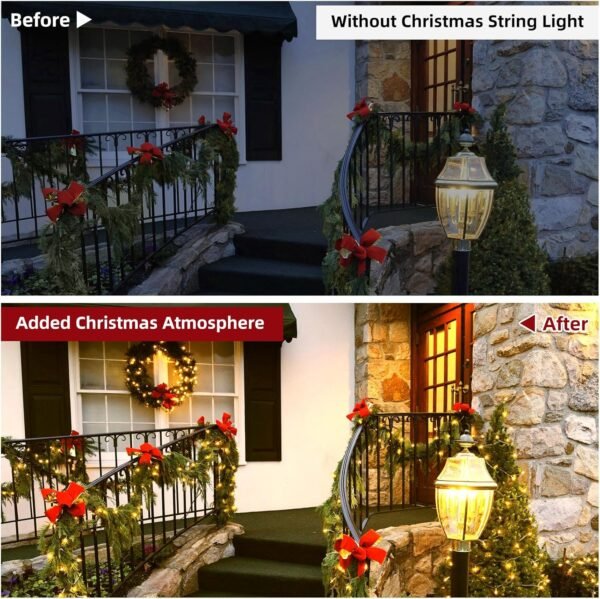 Christmas Lights, 33FT 120 LED Clear Christmas Tree Lights with White Wire, UL Certified Mini String Lights, Waterproof Xmas Fairy Lights Connectable for Indoor Outdoor Patio Party Decor, Warm White - Image 8