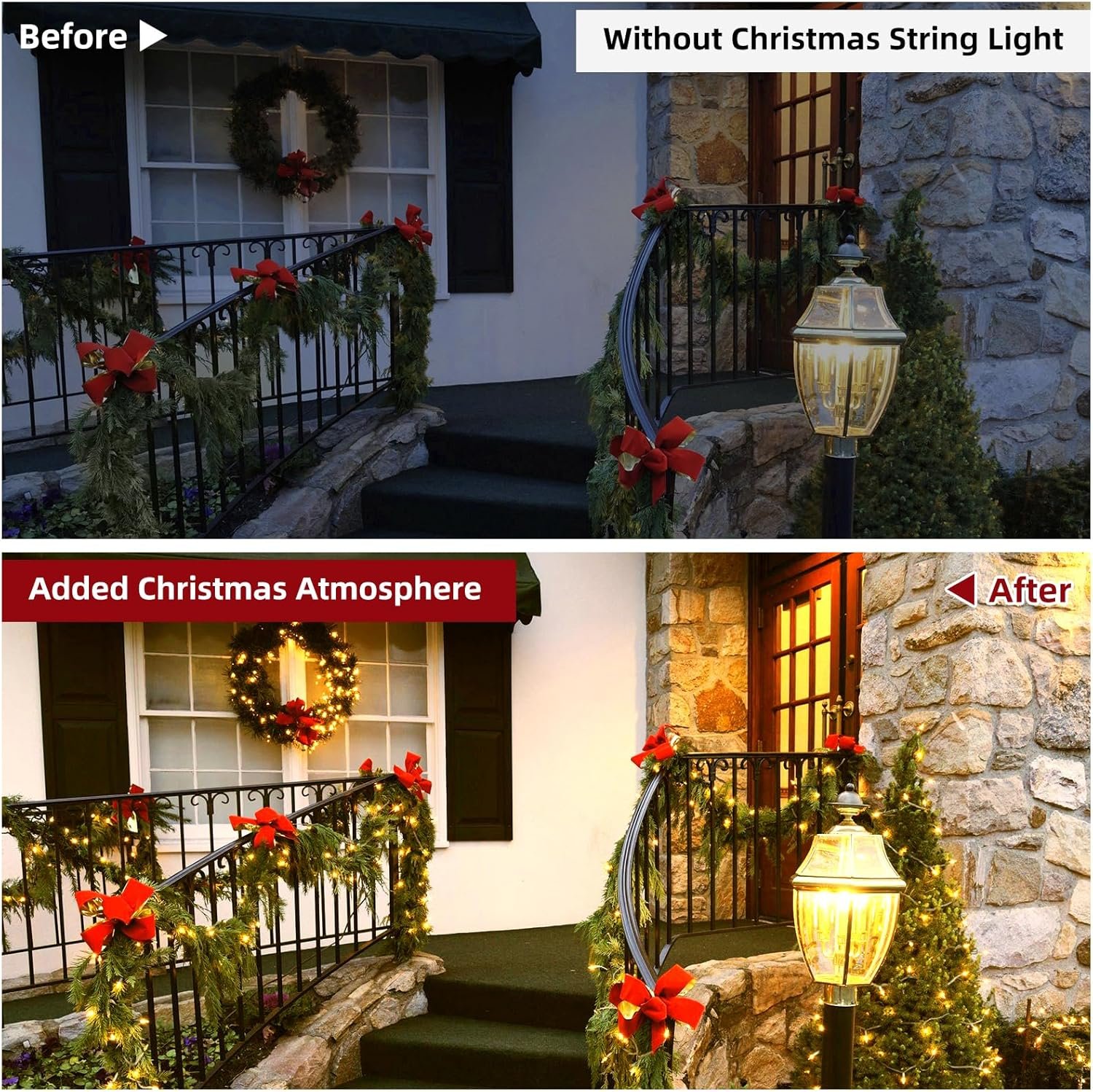 Christmas Lights, 33FT 120 LED Clear Christmas Tree Lights with White Wire, UL Certified Mini String Lights, Waterproof Xmas Fairy Lights Connectable for Indoor Outdoor Patio Party Decor, Warm White - Image 8