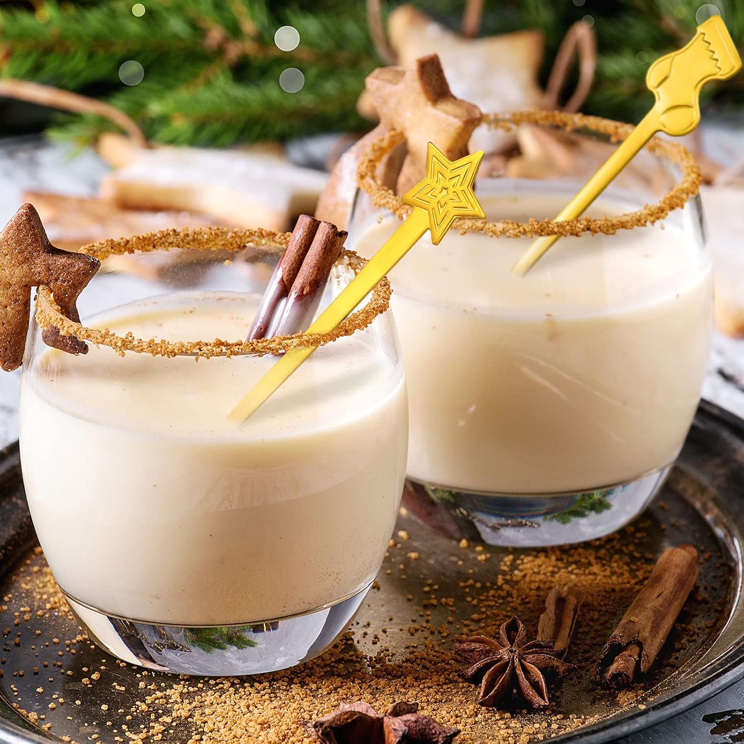 16 Pieces Christmas Spoon Set Christmas Stirring Spoon Creative Stainless Steel Coffee Spoon Tea Spoon Soup Spoon Dessert Spoon for Stirring Drink Mixing Milkshake Jam, 4 Styles (Gold) - Image 8