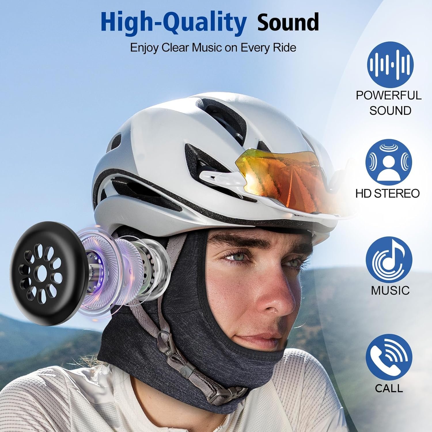 MUSICOZY Balaclava Ski Mask with Bluetooth 5.4 Headphones, Winter Thermal Face Mask, Windproof Neck Warmer for Outdoor Sports - Image 6