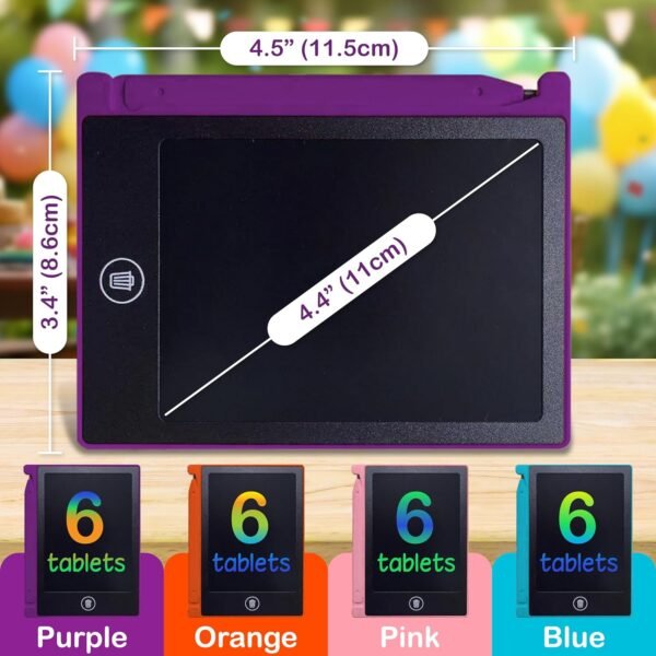 Party Favor Mini LCD Writing Tablet for Kids, 24 Pack – 4.5 Inch Mini Drawing Board. Fun and Educational for Kids That Sketch and Doodle. Perfect Goodie Bag and Gift Bag Filler, School Prize Or Gift - Image 5
