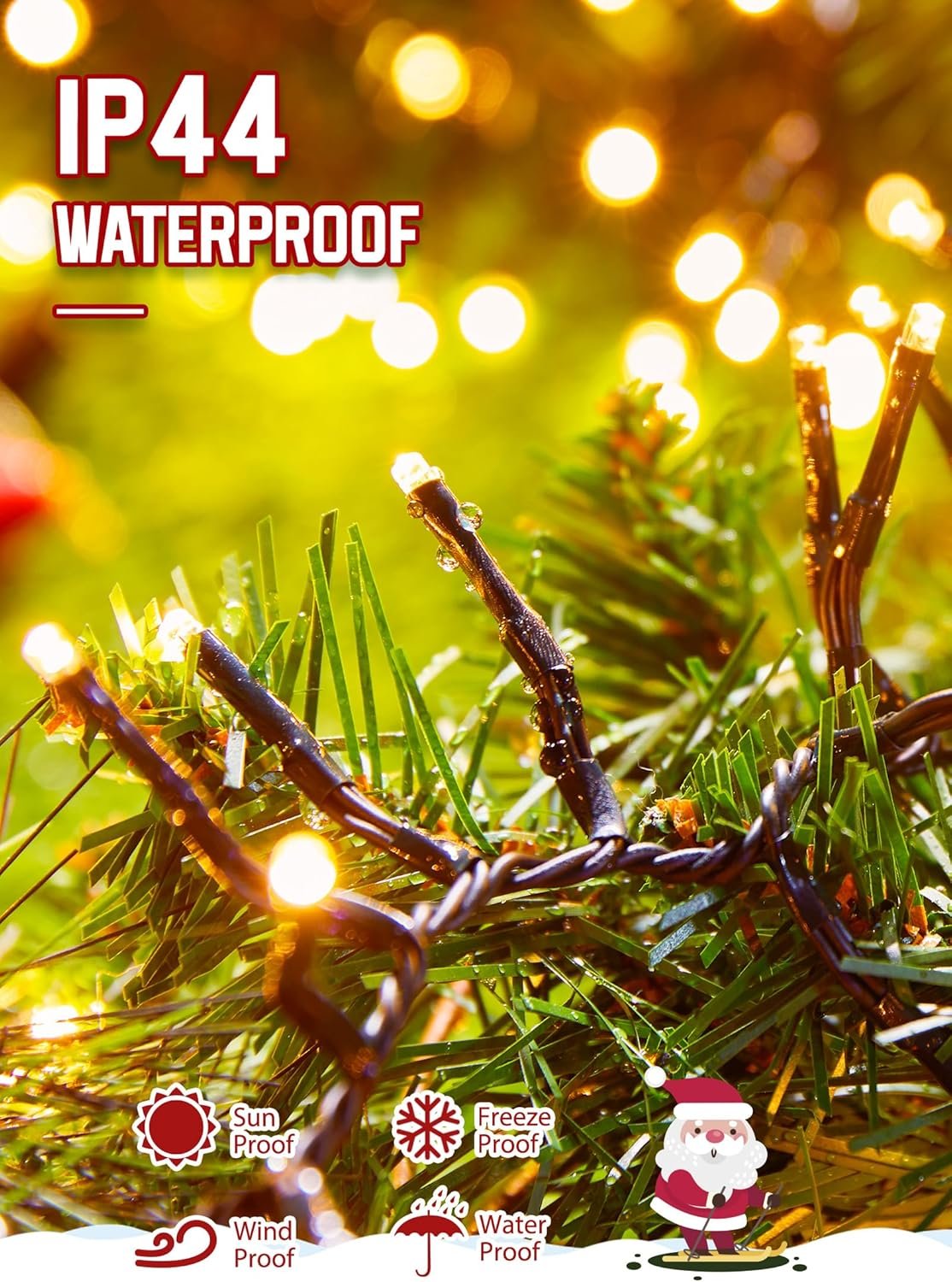 Minetom 50 Ft 1000 LED Cluster Lights Christmas Tree Lights Outdoor Christmas Firecrackers String Lights, 12 Modes Timer Remote Waterproof Plug in Twinkle Fairy Lights for Xmas Tree Garland Party - Image 6