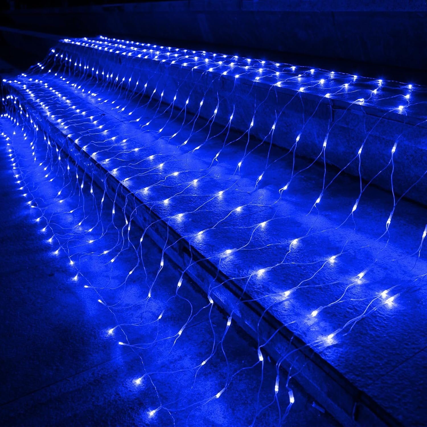 Joomer 12ft x 5ft 360 LED Christmas Net Lights, 8 Modes Bush Mesh Lights Connectable, Timer, Waterproof for Christmas Trees, Bushes, Garden, Outdoor Decorations (Clear Wire, Blue) - Image 9