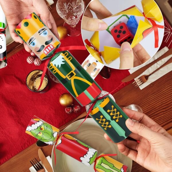 8 Pack Christmas Party Favors No Snap Party Table Favors with Party Hat, Joke & Little Gift Inside, Holiday Party Favor Supplies for Kids and Adults, Christmas Seasonal Holiday Dinner Traditions - Image 5