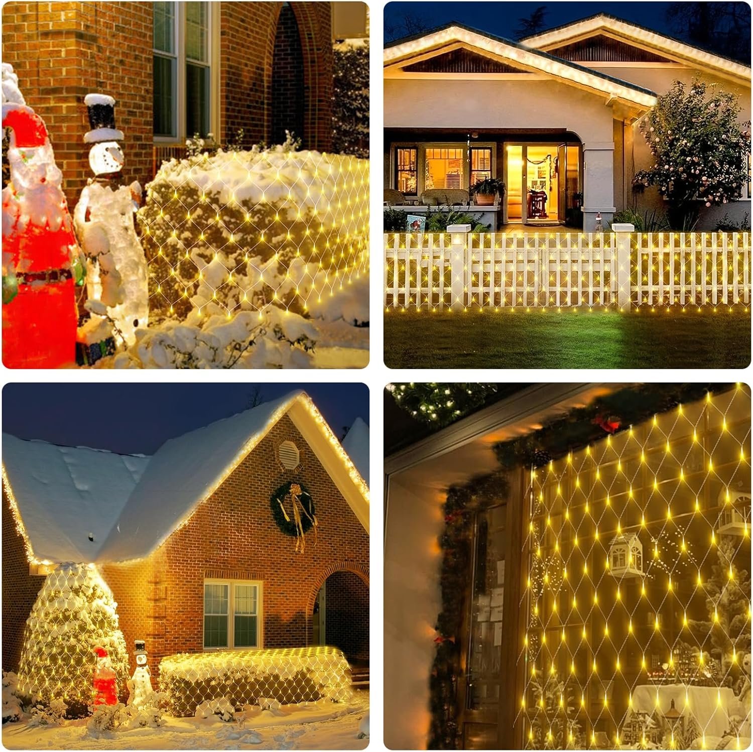12ft x 5ft 360LED Christmas Net Lights, Connectable Outdoor Mesh Bush Lights with 8 Modes, Timer, Dimmer, Memory Function, Waterproof for Indoor Outdoor Decor. Warm White - Image 8