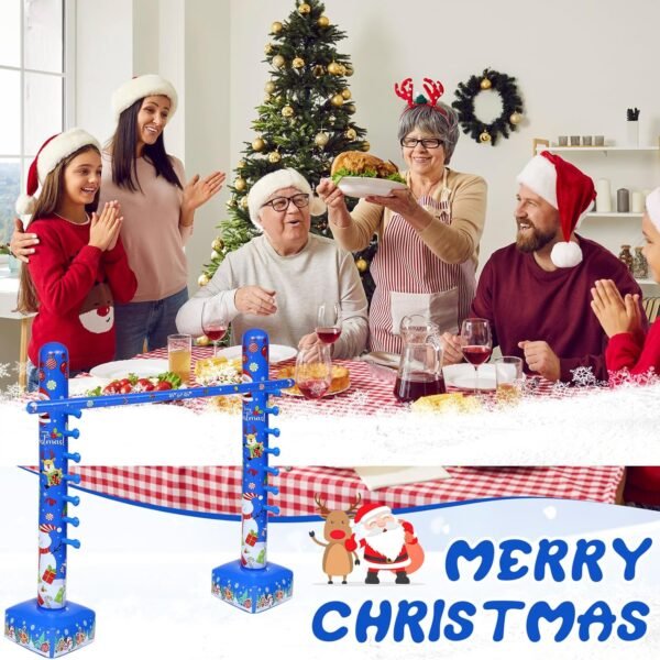 2 Pack Christmas Inflatable Limbo Party Game 59 in Santa Xmas Tree Indoor Outdoor Family Party Favor Easy Setup for Birthday Backyard Picnic Winter Holiday Decor (Snowman) - Image 6