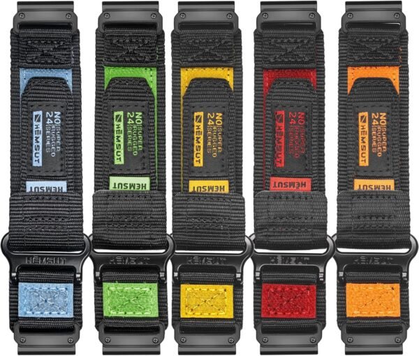 22mm Military Strap Compatible with Garmin Fenix 8 47mm /7/7 Pro/6/6 Pro/5/5 Plus/E 47mm, MARQ Athlete/Golfer/Driver/Captain/Adventurer/Commander, Instinct 2/Crossover/Tacical/Esports/Tide, D2 Delta S/Descent G1, Approach S60/62/S70 47mm, Forerunner965/955/945/935/745,Quatix 6/5, Epix 2, Nylon Sports Watch Band - Image 6