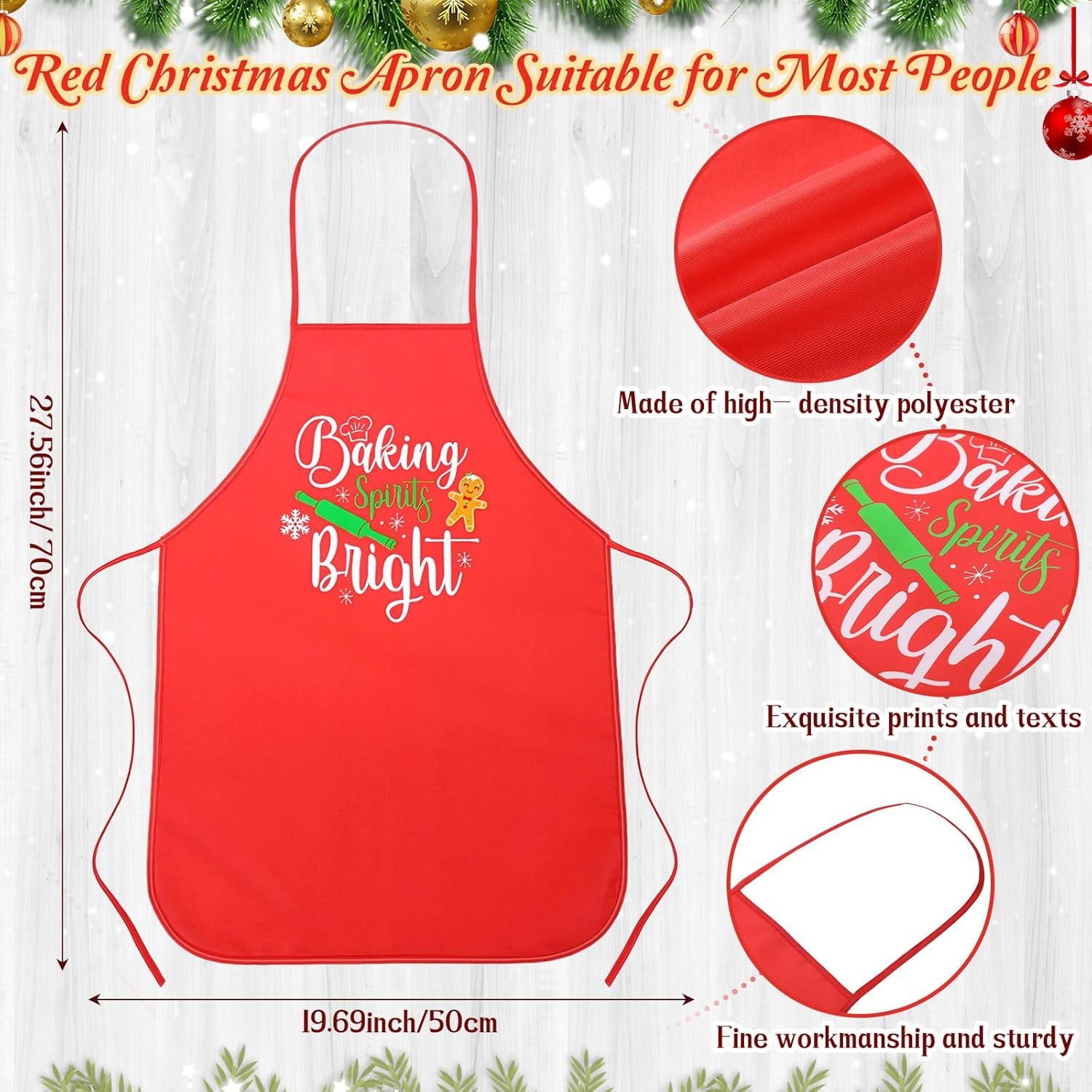 Blosssound Christmas Kitchen Gifts for Her Women Wooden Cutting Board Spatula Spoons Baking Apron Serving Charcuterie Board Merry Christmas Cooking Gifts for Grandma Nana Mimi Mom Xmas Party Decor - Image 4