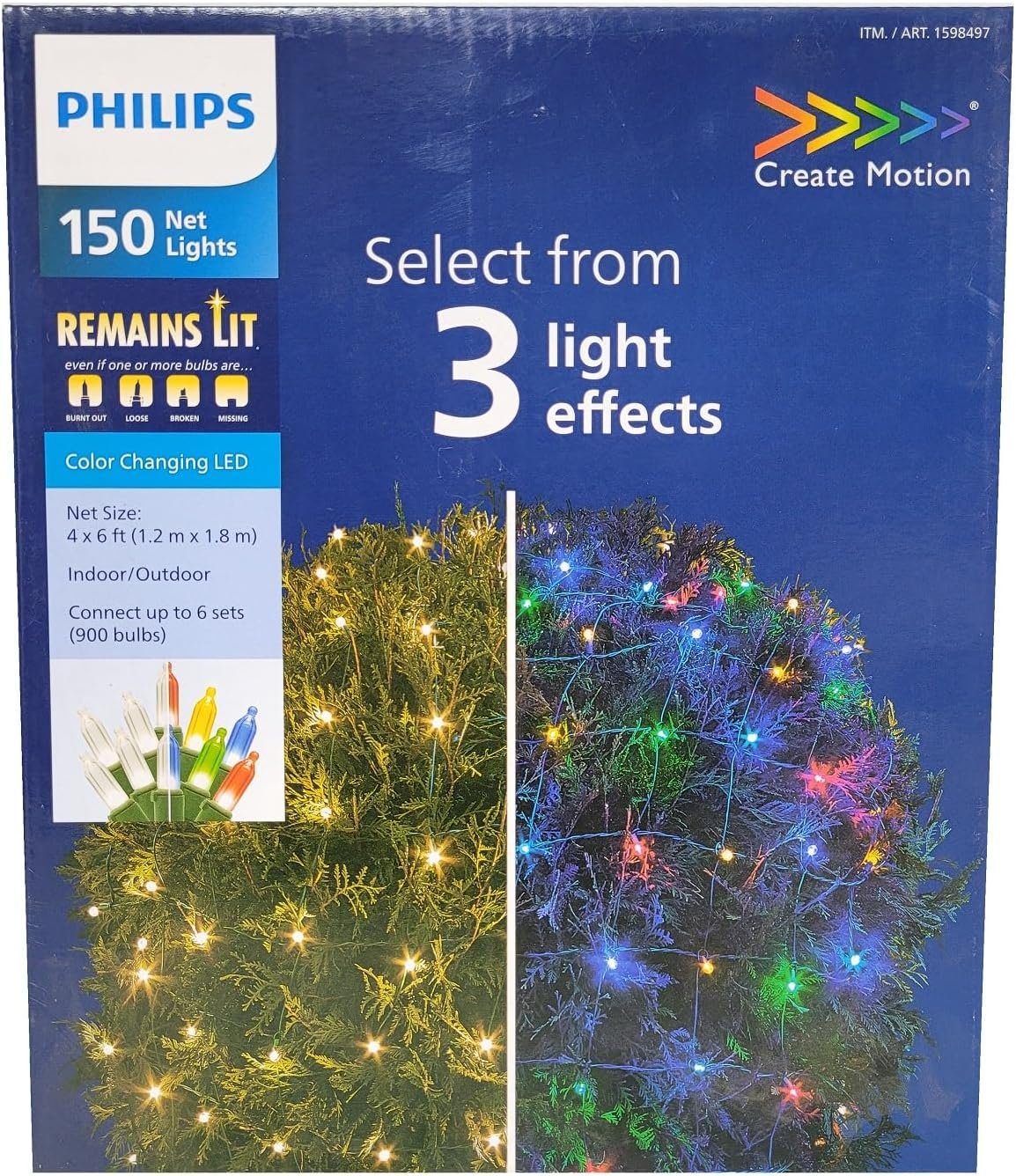 Philips 150ct Net Lights 4FT X 6FT Color Changing LED Green Wire - Image 4