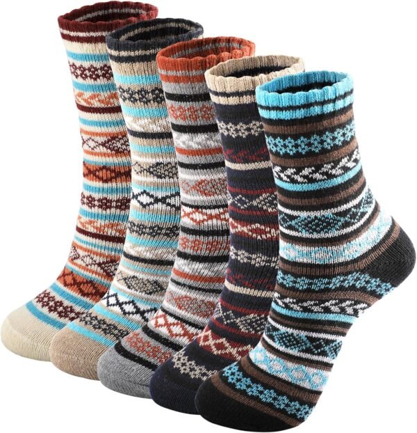 Trifabricy Wool Socks - Vintage Winter Warm Wool Socks for Women, Soft Cozy Socks, Thick Knit Boots Socks Gifts for Women Men - Image 2