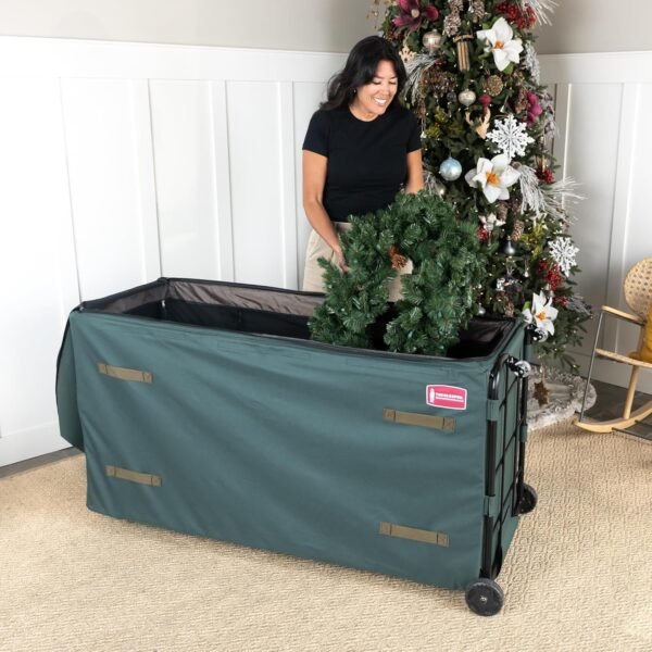 [Giant Rolling Tree Storage] - 15 Foot Christmas Tree Storage Bag | Heavy Duty Frame with Wheels to Fit Artificial Trees up to 15 Feet Tall | Separated Net Storage Area | GreensKeeper by Tree Keeper - Image 10