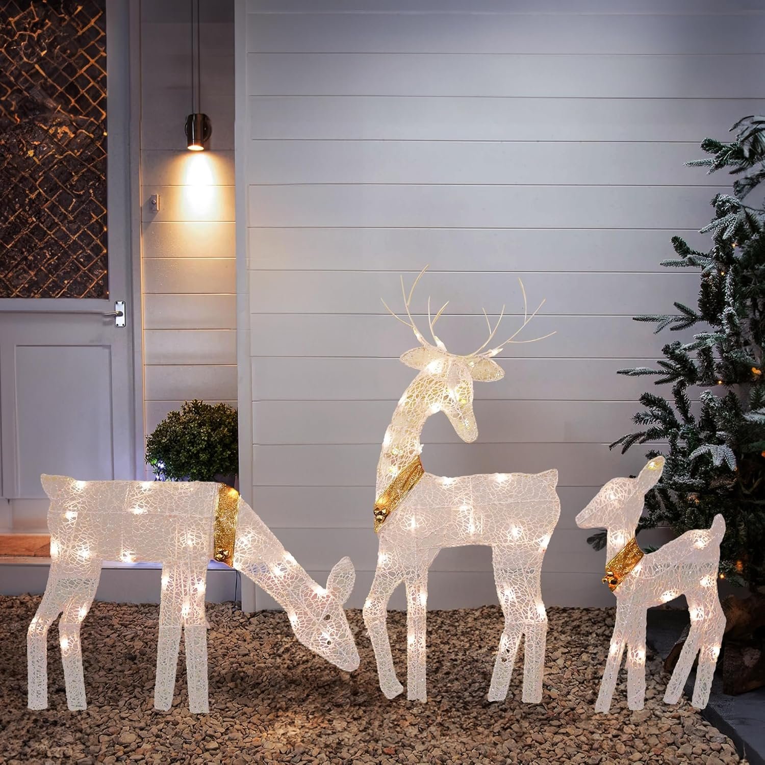 Dazzle Bright Christmas Outdoor Decoration, 3-Piece Lighted 2D Reindeer Family with 60 L, Pre-Lit Light Up Deer Set, Waterproof Outdoor Christmas Deer Decorations for Yard Patio Lawn Garden Party - Image 4