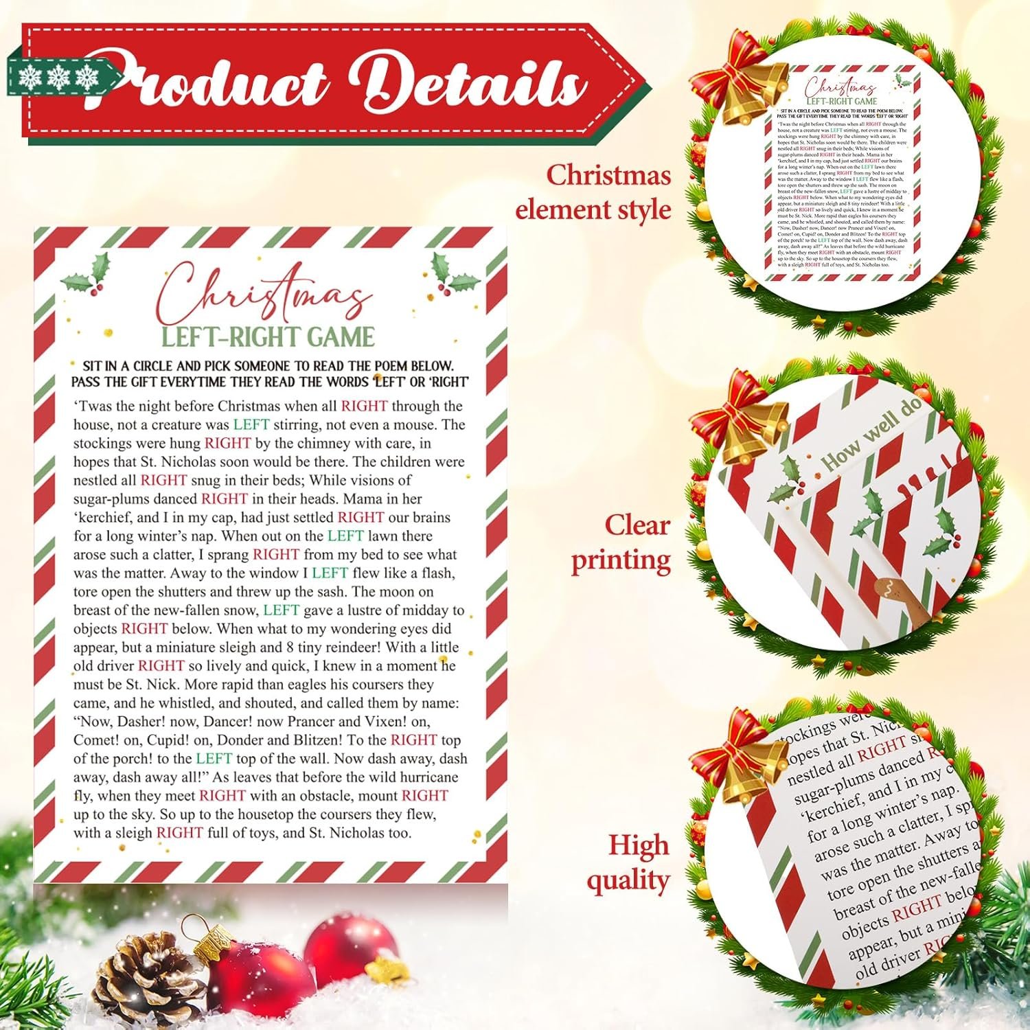 109 Pcs Christmas Trivia Party Games Set Xmas Festival Trivia Cards Word Scramble Christmas Games Christmas Pencils Holiday Activity Games for Friends Coworkers Party Groups - Image 4