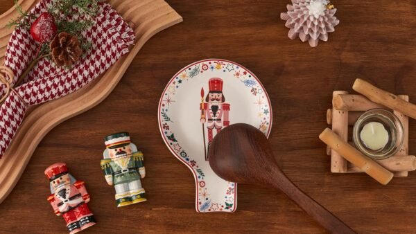 Bico Christmas Soldier Ceramic Spoon Rest, for holding spatula, cooking utensils, Microwave and Dishwasher Safe, Scratch Resistant - Image 7