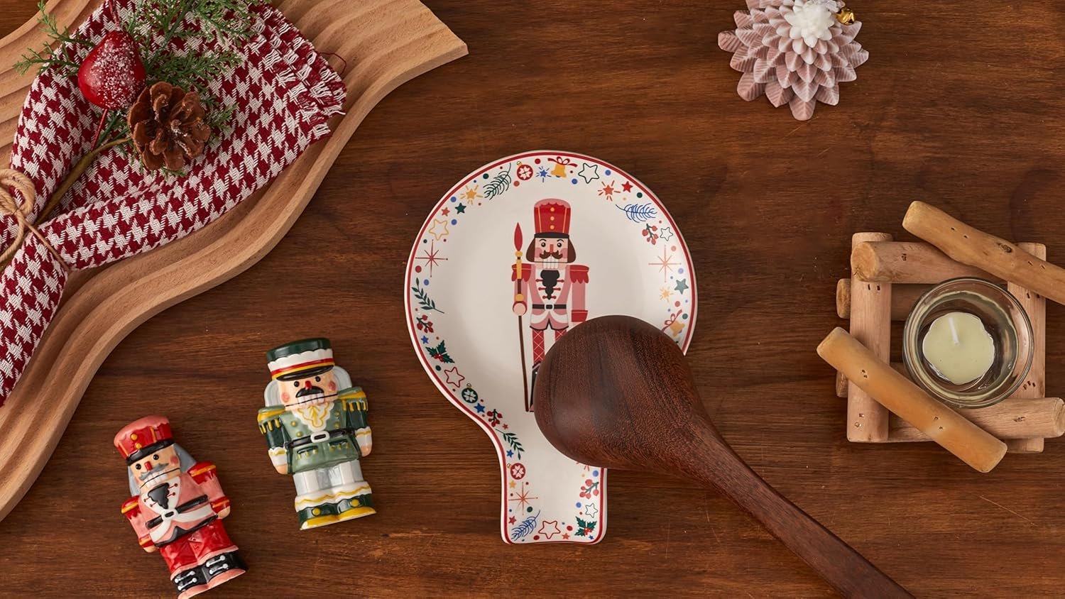 Bico Christmas Soldier Ceramic Spoon Rest, for holding spatula, cooking utensils, Microwave and Dishwasher Safe, Scratch Resistant - Image 7
