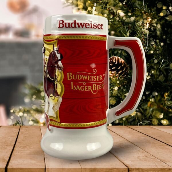 Budweiser 2024 91st Anniversary Limited Edition Collectors SERIES #45 Clydesdale Holiday Stein - Ceramic Beer Mug - Christmas Gift for Men, Father, Husband - Collectable Room Decor for Den, Man Cave - Image 6