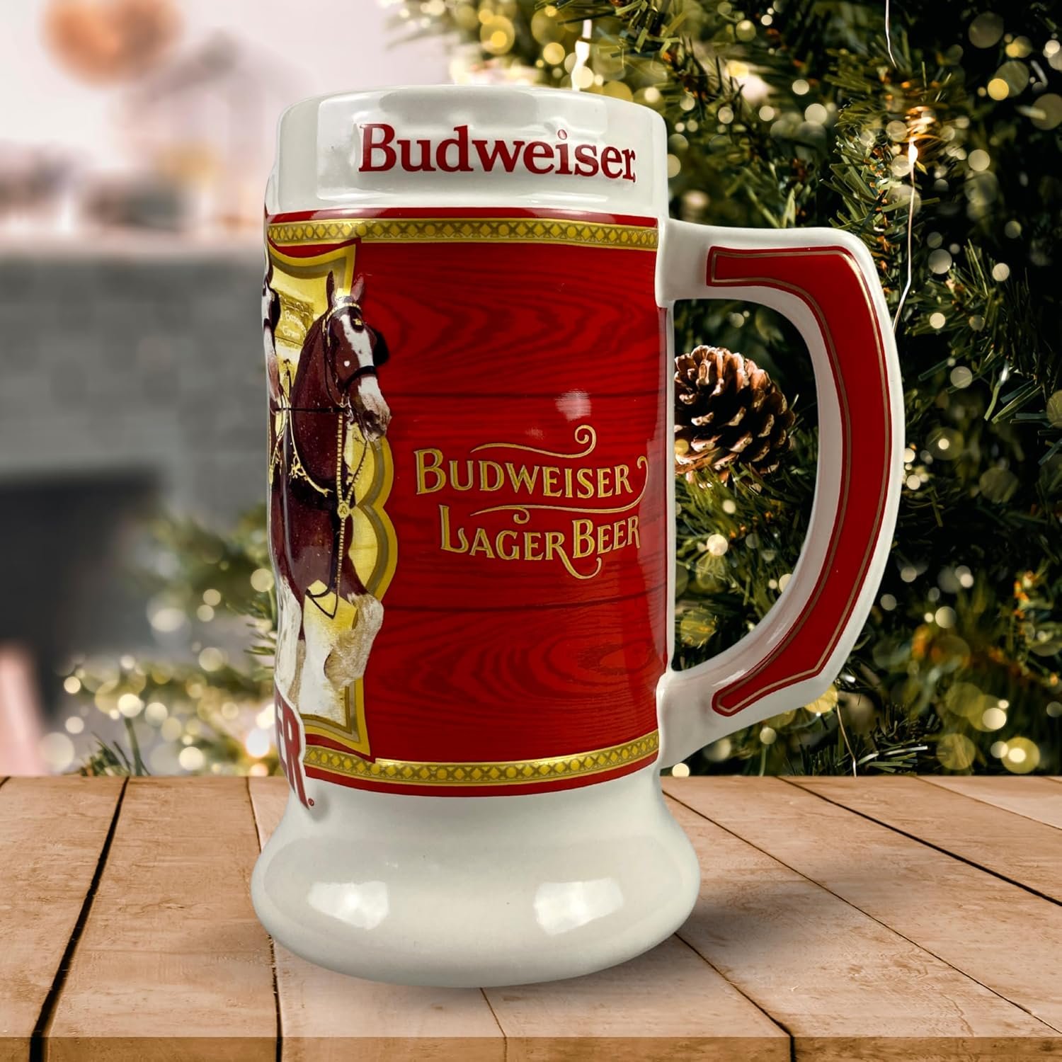 Budweiser 2024 91st Anniversary Limited Edition Collectors SERIES #45 Clydesdale Holiday Stein - Ceramic Beer Mug - Christmas Gift for Men, Father, Husband - Collectable Room Decor for Den, Man Cave - Image 6