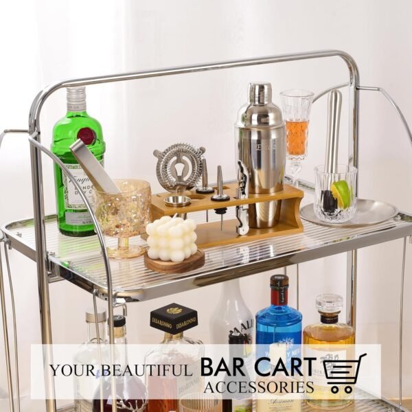 Bartender Kit Cocktail Shaker Set with Stand Bar Tool Bar Set for Drink Mixing Home Bartending Kit 11-Piece Bar Cart Accessories: Martini Shaker, Mixer Spoon, Jigger, Muddler, Strainer & Recipes Gifts - Image 9