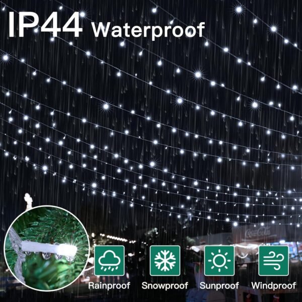 328 FT 1000 LED Christmas Lights Outdoor, Christmas String Lights with Remote and Timer, White Christmas Lights with 8 Modes Dimmable, Fairy Lights for Wedding Party Home Xmas Holiday Decor - Image 8