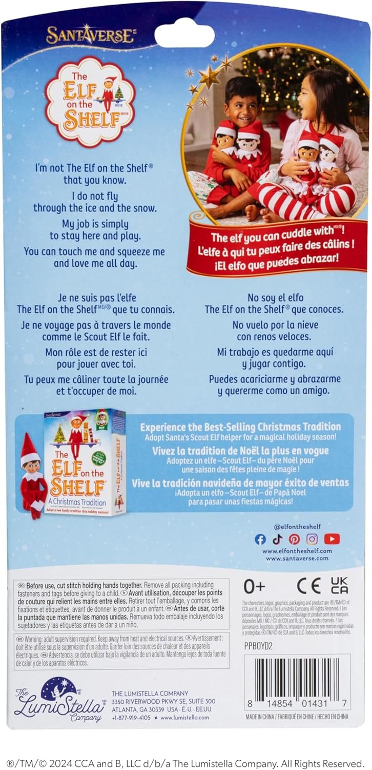 The Elf on the Shelf Plushee Pals - 17-inch Scout Elf Plush Toys - Huggable and Lovable Stuffed Brown Eyed Boy Elf Plush - Image 3