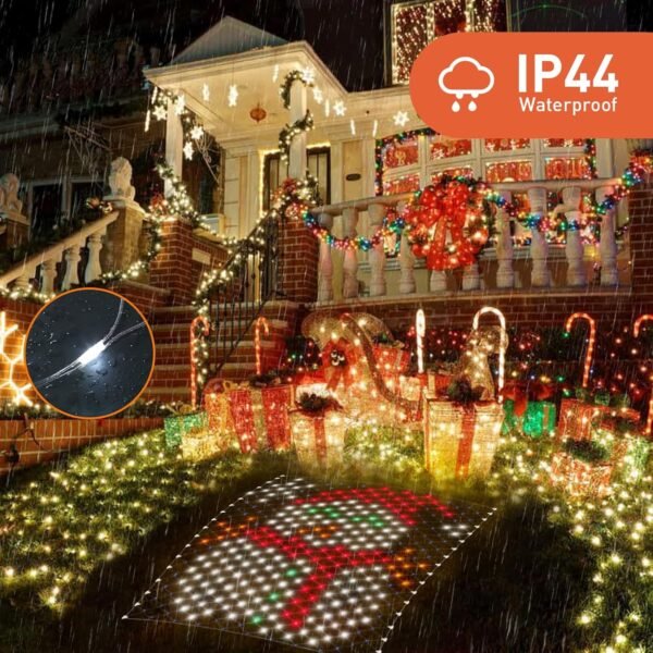 Leisure world Christmas Decorations Outdoor Net Lights, 4.3 x 3.9 ft Snowman Lights, 320 LED Net Lights Outdoor Mesh Lights, 8 Modes Christmas Net Lights for Yard, Patio, Party Decorations - Image 5