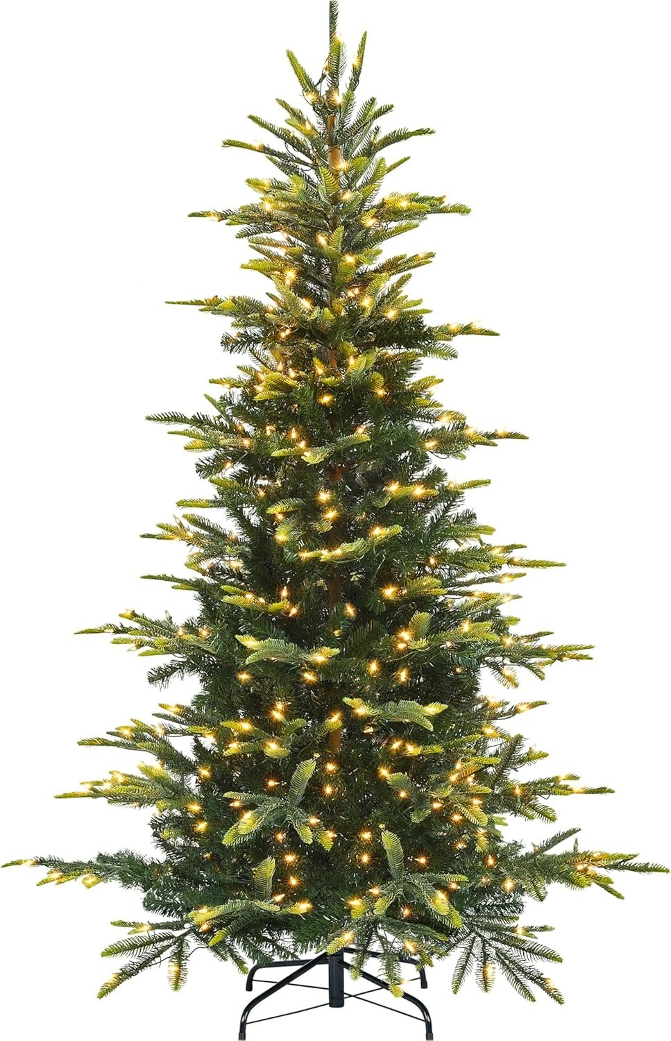 Yaheetech 6ft Pre-lit Aspen Fir Artificial Christmas Tree with 400 Incandescent Warm Lights Full Prelighted Xmas Tree w/828 Branch Tips & Foldable Stand for Home Holiday Decor, Green - Image 2
