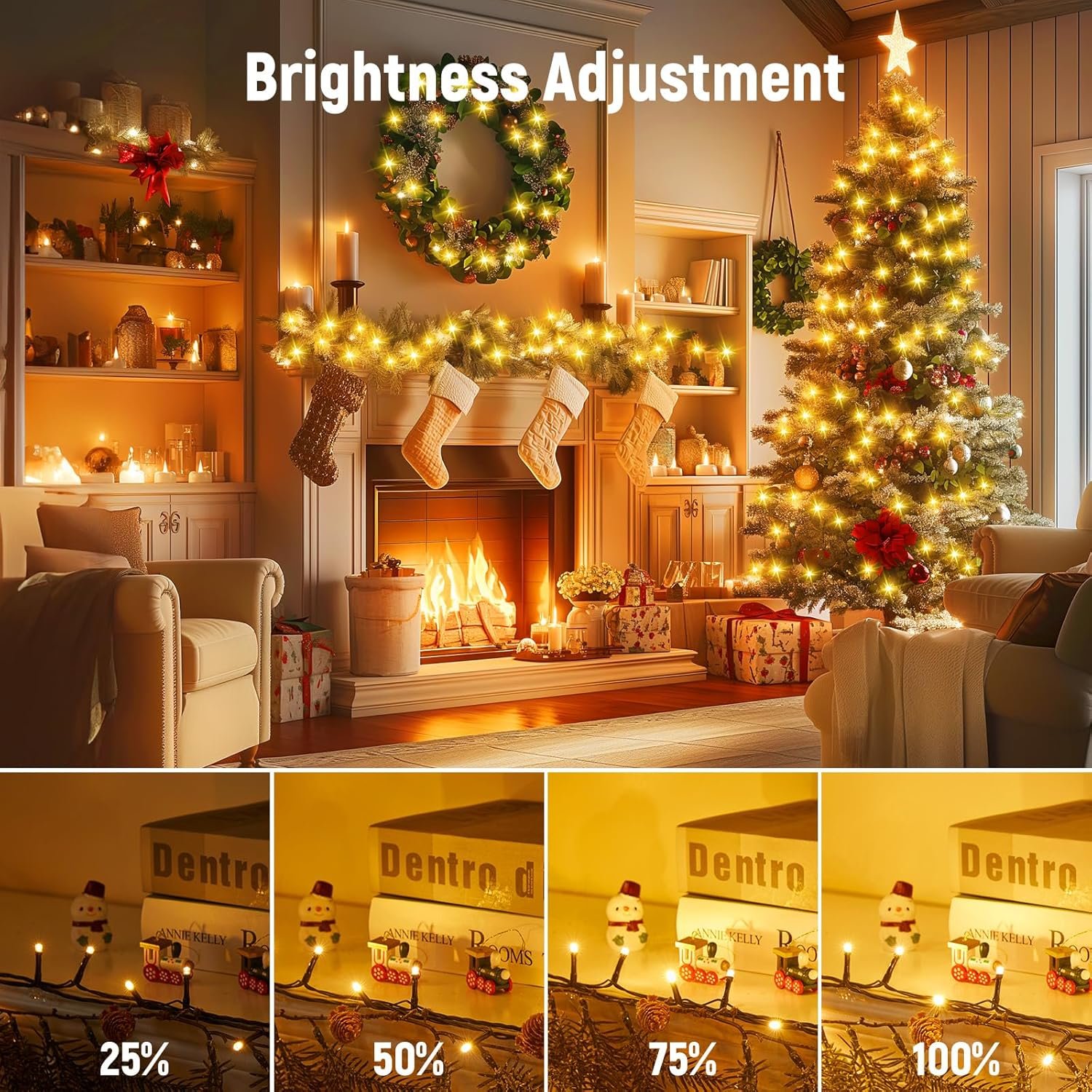 Minetom 328 Ft 1000 LED Christmas Tree Lights Outdoor Indoor String Lights with 8 Modes Waterproof Twinkle Xmas Light with Remote, Plug in Rice Lights for Tree Room Yards Patio Christmas Decorations - Image 5