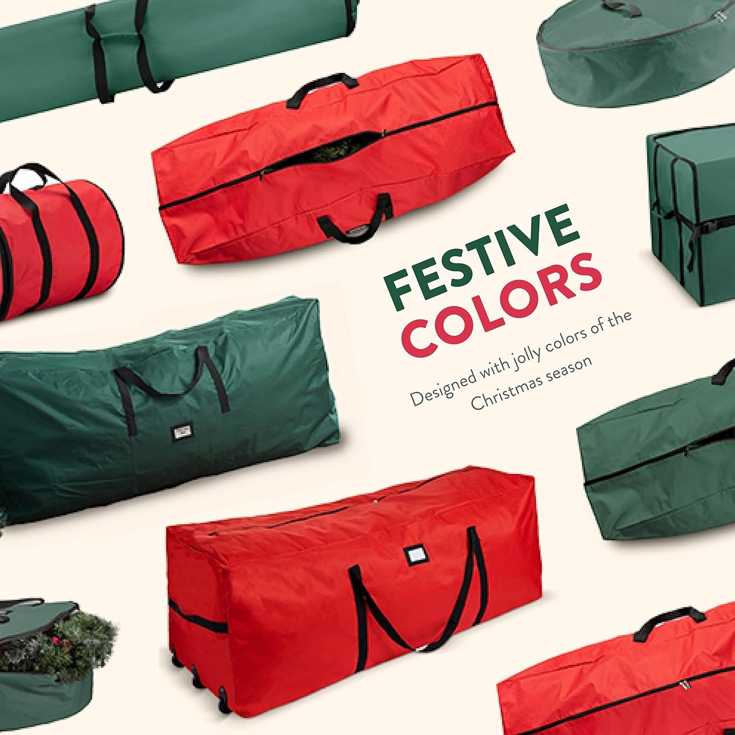 Zober Upright Tree Storage Bag for Christmas Trees of 7.5ft. Tall, Tree Bag Is Made Of Tear Proof 600D Oxford; Comes With Drawstring Hem, Zipper, And Carry Handles, Waterproof Material - Image 8