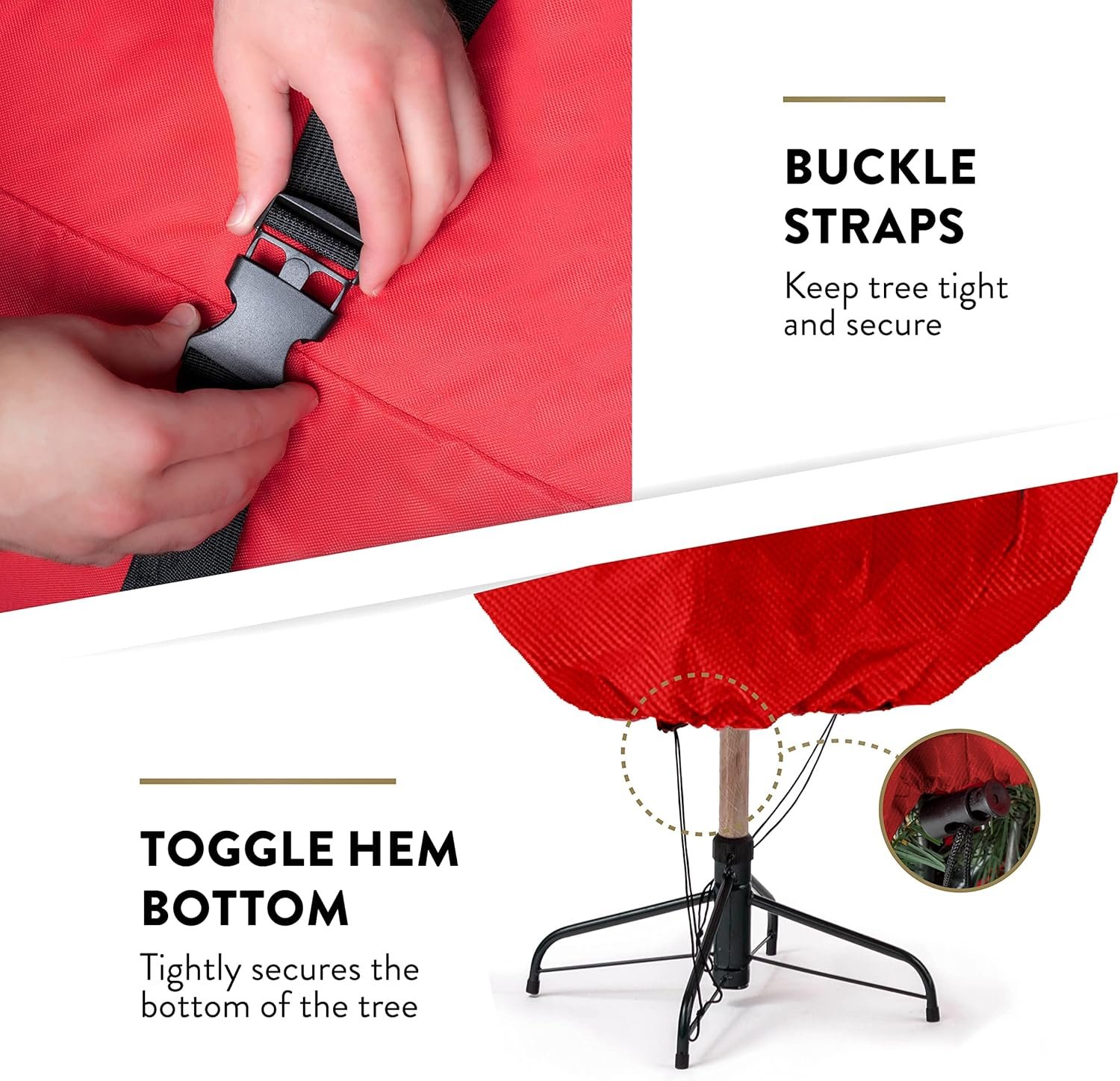 Zober Upright Tree Storage Bag for Christmas Trees of 7.5ft. Tall, Tree Bag Is Made Of Tear Proof 600D Oxford; Comes With Drawstring Hem, Zipper, And Carry Handles, Waterproof Material - Image 5