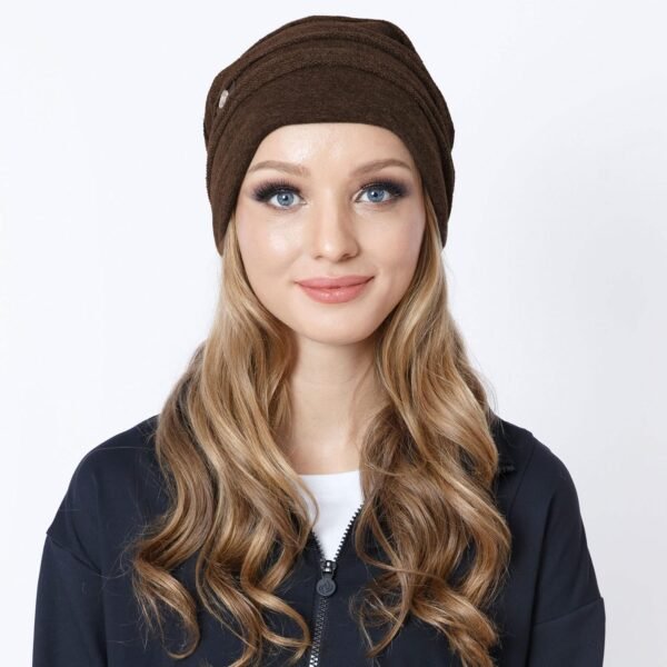Chemo Slouchy Style Baggy Beanie Cancer Headwear for Women Fleece Lining Winter Hat - Image 5
