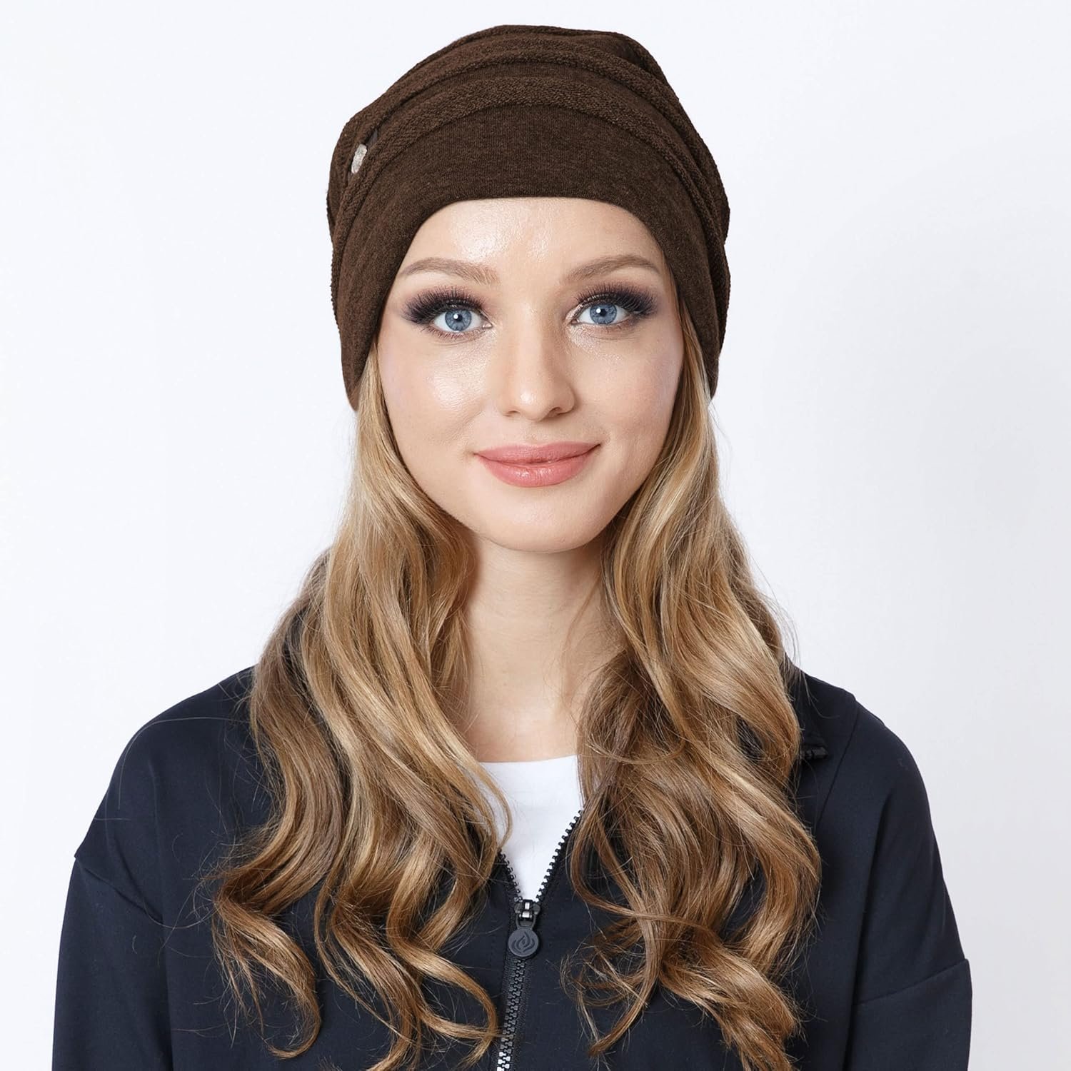 Chemo Slouchy Style Baggy Beanie Cancer Headwear for Women Fleece Lining Winter Hat - Image 5