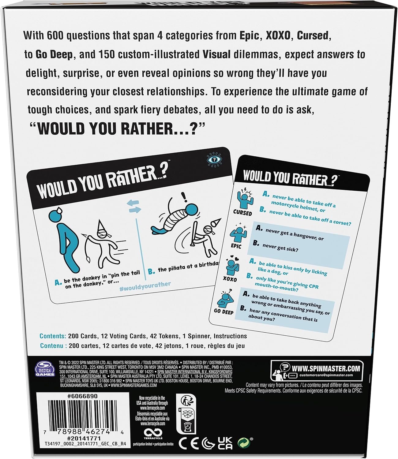 Spin Master Games, Would You Rather? Funny Card Game for College, Friendsgiving Party Games, Adult Card Games, Christmas Gifts for Teens, for Ages 14+ - Image 8