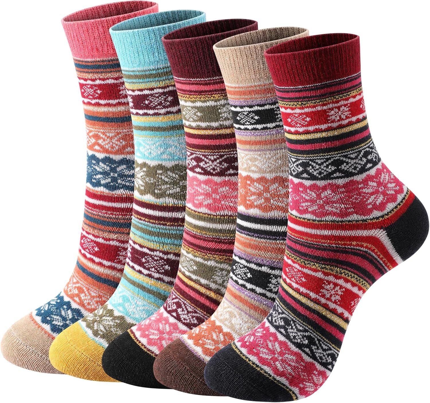 Trifabricy Wool Socks - Vintage Winter Warm Wool Socks for Women, Soft Cozy Socks, Thick Knit Boots Socks Gifts for Women Men - Image 2