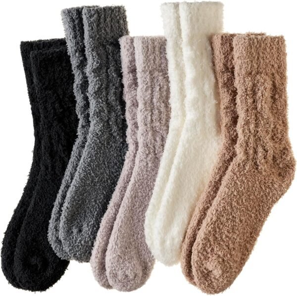 WEVIAS Womens Fuzzy Socks Slipper Fluffy Comfy Cozy Winter Soft Warm Fleece Cabin Plush Sleep Socks - Image 2