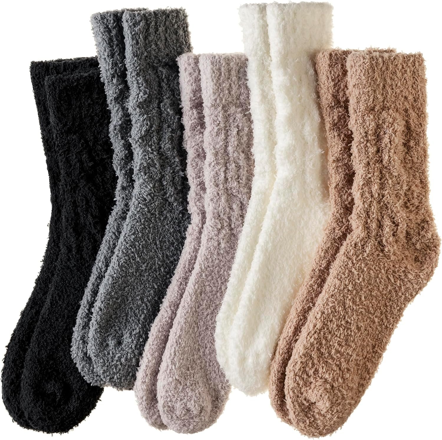 WEVIAS Womens Fuzzy Socks Slipper Fluffy Comfy Cozy Winter Soft Warm Fleece Cabin Plush Sleep Socks - Image 2