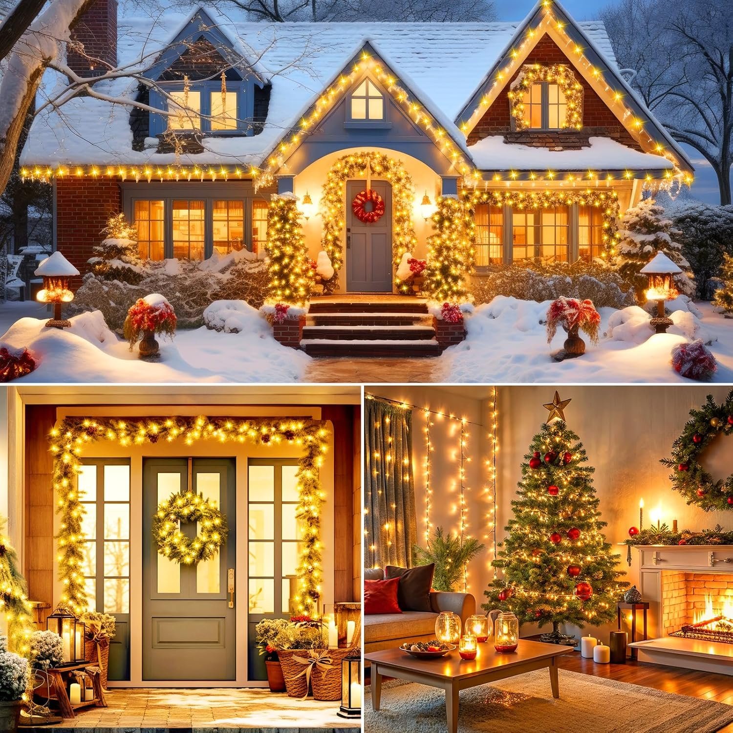 Minetom 328 Ft 1000 LED Christmas Tree Lights Outdoor Indoor String Lights with 8 Modes Waterproof Twinkle Xmas Light with Remote, Plug in Rice Lights for Tree Room Yards Patio Christmas Decorations - Image 8